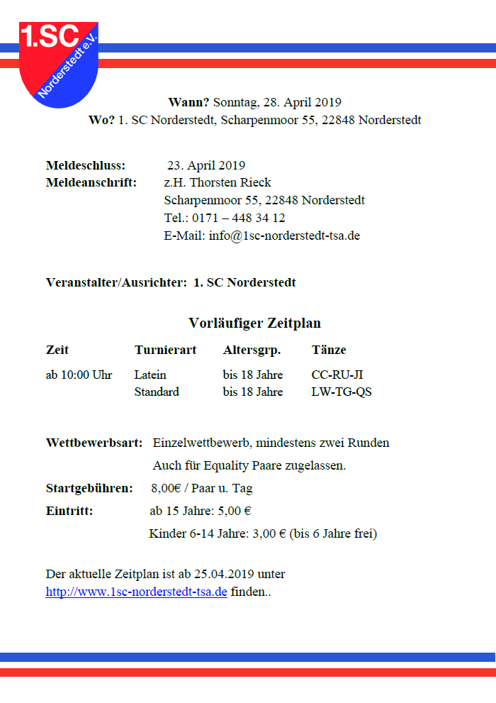 Breitensportwettbewerb beim 1. SC Norderstedt