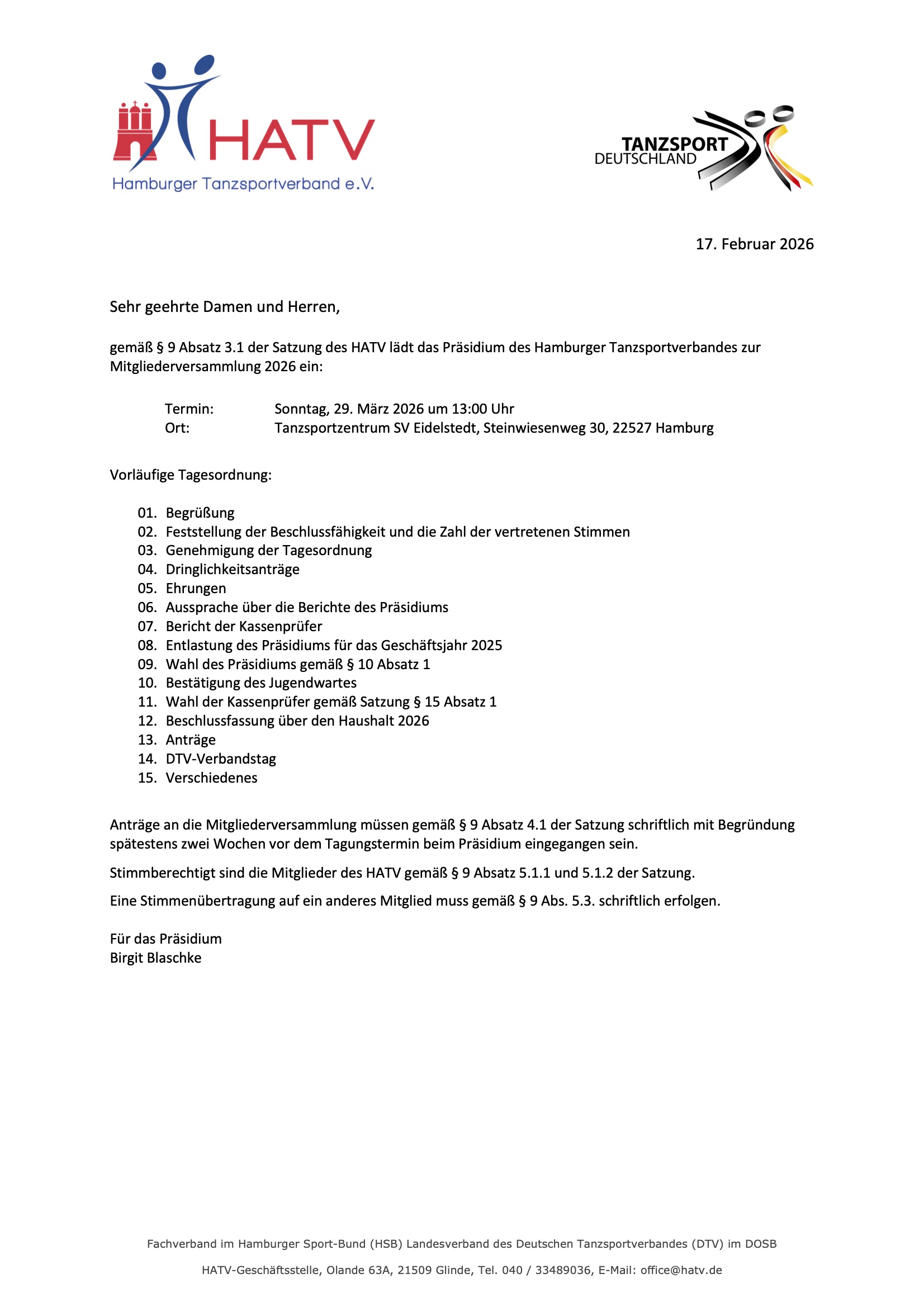HATV Mitgliederversammlung